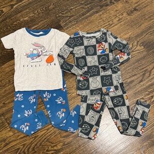 Kids Pajama Sets Space Jam and Super Mario